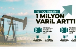 Ham petrol üretimi geçen yıla göre 1 milyon varil...